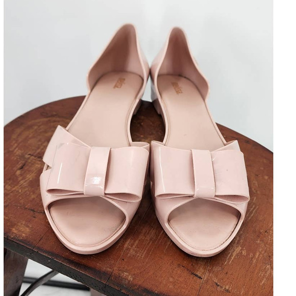 Melissa Classic Blush Pink Nude Peep Toe Classic Classy Jellie Flat Size EU 40 9 - Picture 4 of 15